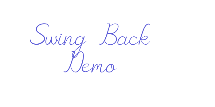 Swing Back Demo Font