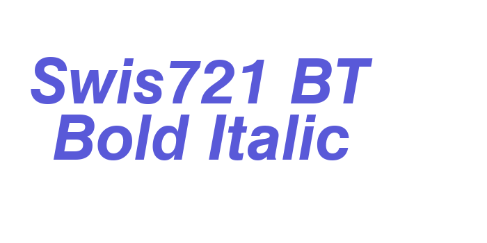 Swis721 BT Bold Italic Font Download