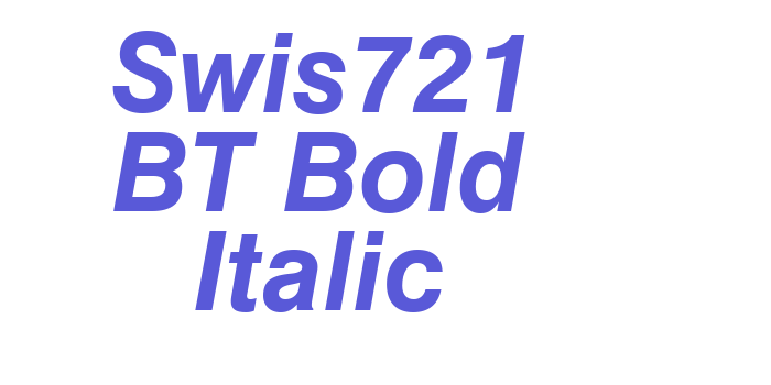 Swis721 BT Bold Italic Font