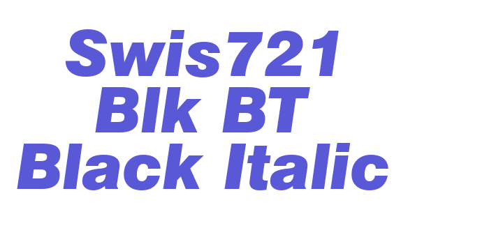 Swis721 Blk BT Black Italic Font Download