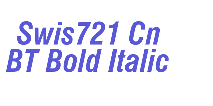 Swis721 Cn BT Bold Italic Font