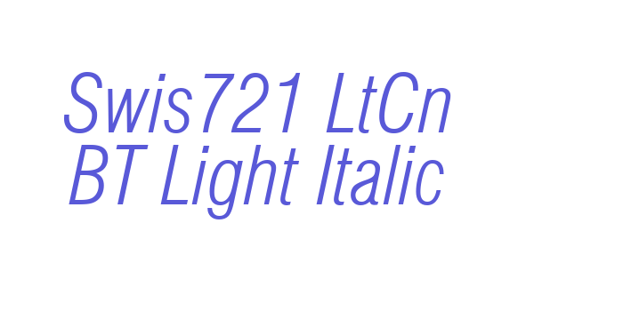 Swis721 LtCn BT Light Italic Font Download