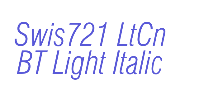 Swis721 LtCn BT Light Italic Font