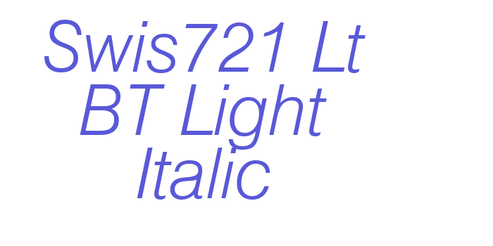 Swis721 Lt BT Light Italic Font