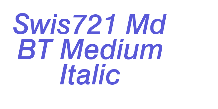 Swis721 Md BT Medium Italic Font Download