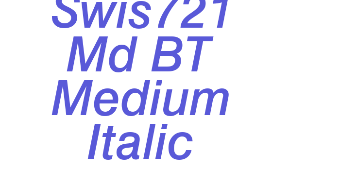 Swis721 Md BT Medium Italic Font