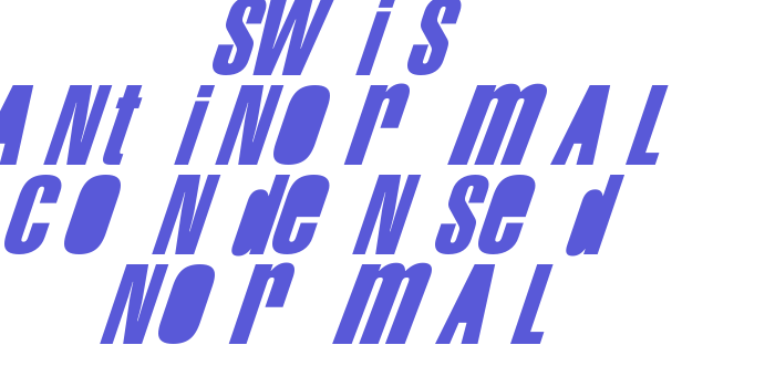 Swis AntiNormal Condensed Normal Font Download