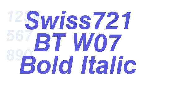 Swiss721 BT W07 Bold Italic font free