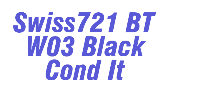 Swiss721 BT W03 Black Cond It Font Download