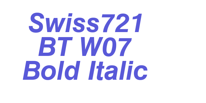 Swiss721 BT W07 Bold Italic Font Download