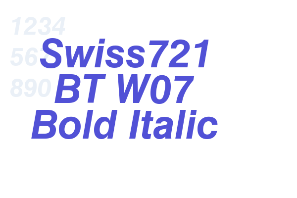 Swiss721 BT W07 Bold Italic