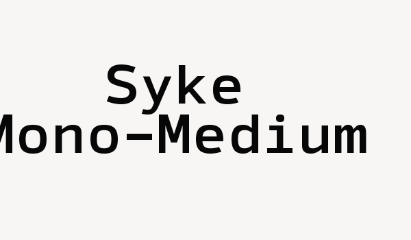 Syke Mono-Medium Font