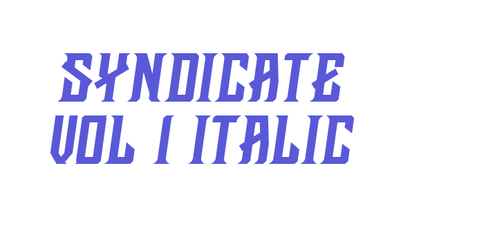 Syndicate vol 1 Italic Font