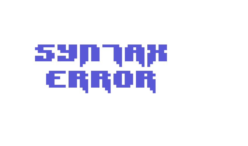 Syntax Error Font