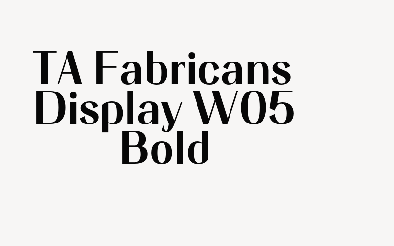 TA Fabricans Display W05 Bold Font