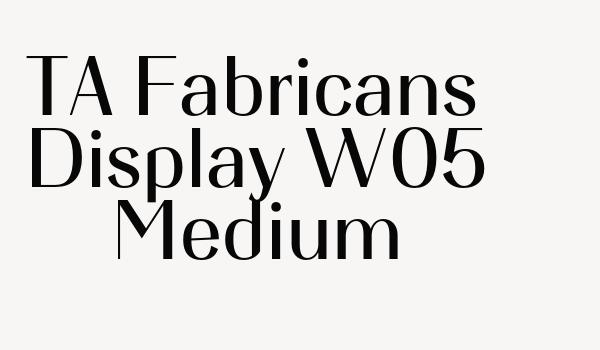 TA Fabricans Display W05 Medium Font