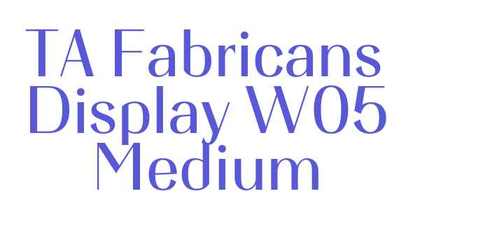 TA Fabricans Display W05 Medium Font Download