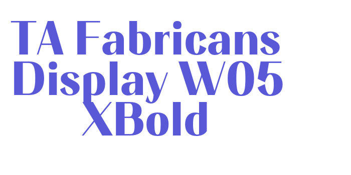 TA Fabricans Display W05 XBold Font Download