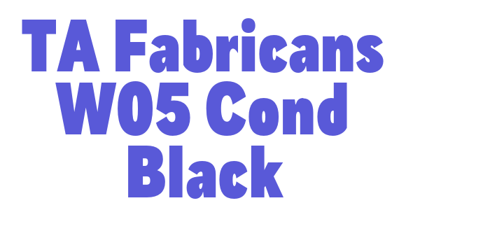 TA Fabricans W05 Cond Black Font