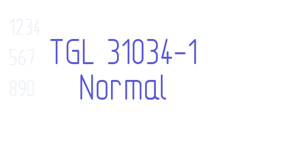 TGL 31034-1 Normal font free