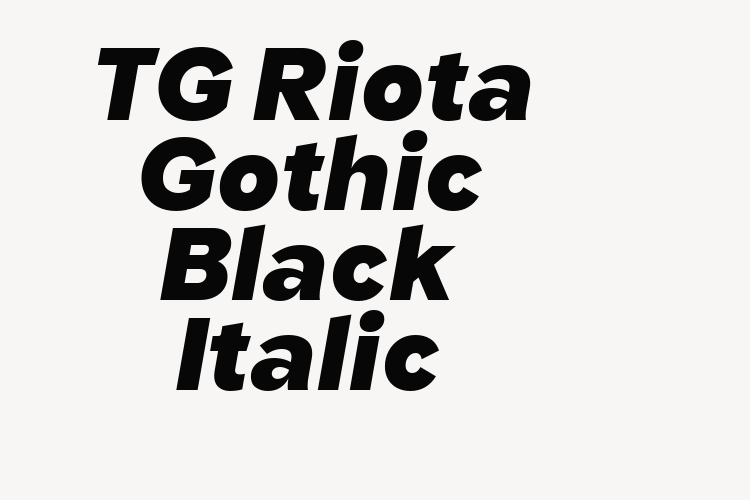 TG Riota Gothic Black Italic font download