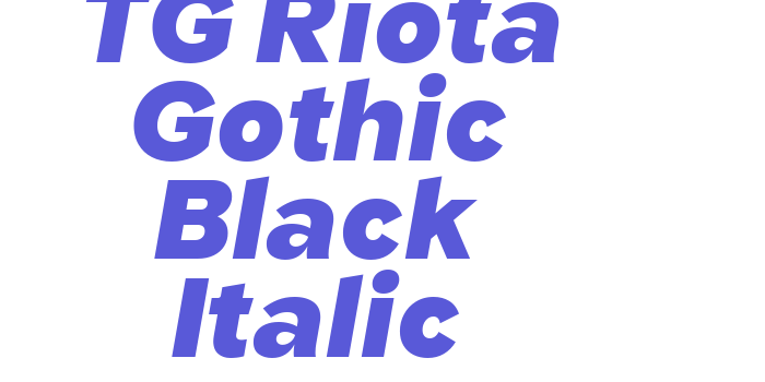 TG Riota Gothic Black Italic Font