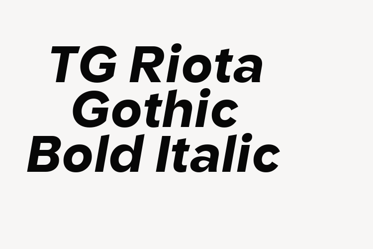 TG Riota Gothic Bold Italic font download