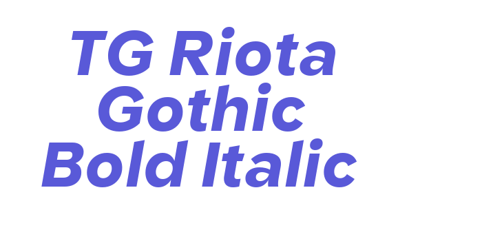 TG Riota Gothic Bold Italic Font Download