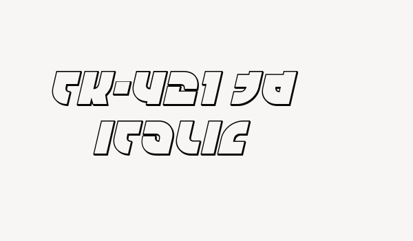 TK-421 3D Italic Font