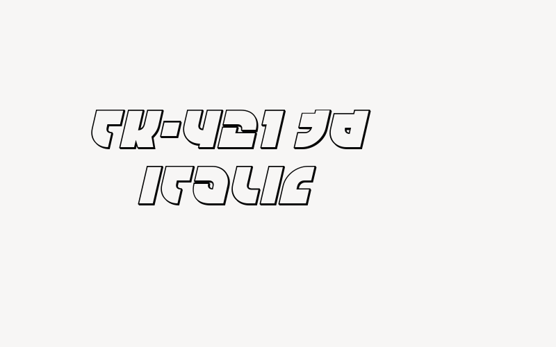 TK-421 3D Italic Font