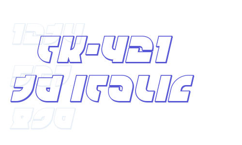 TK-421 3D Italic Font