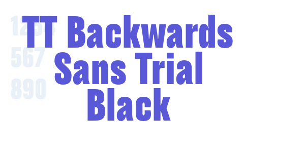 TT Backwards Sans Trial Black font free