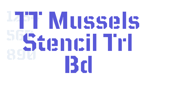 TT Mussels Stencil Trl Bd font free