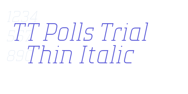 TT Polls Trial Thin Italic font free