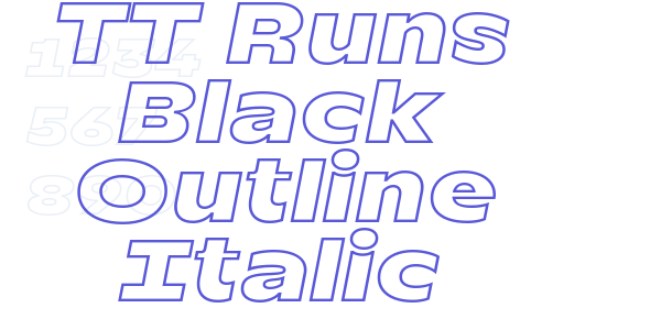 TT Runs Black Outline Italic font