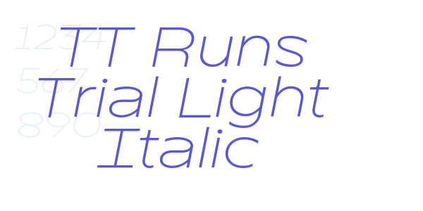 TT Runs Trial Light Italic font free