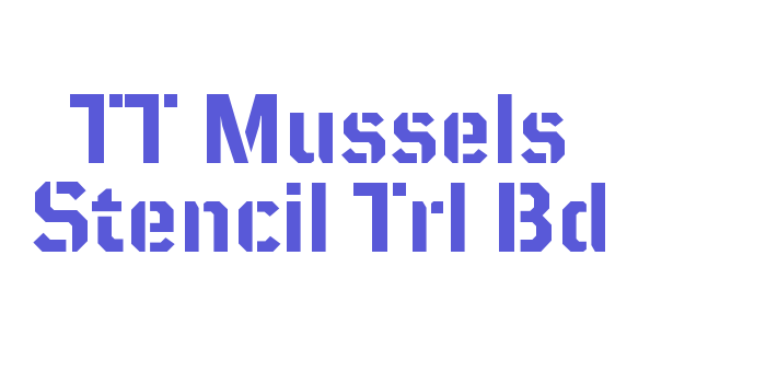 TT Mussels Stencil Trl Bd Font Download