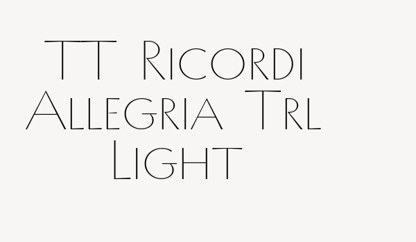 TT Ricordi Allegria Trl Light Font