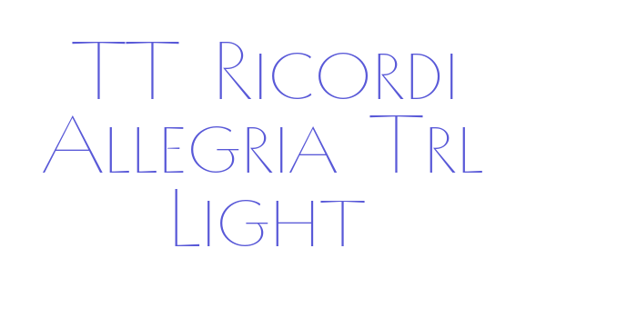 TT Ricordi Allegria Trl Light Font Download