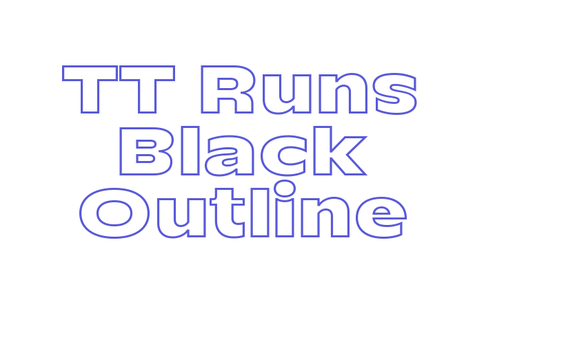 TT Runs Black Outline Font Download