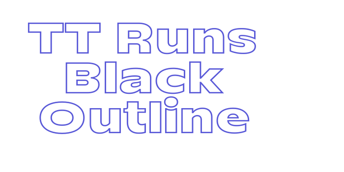 TT Runs Black Outline Font Download