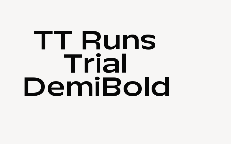 TT Runs Trial DemiBold Font