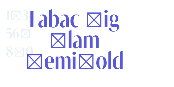 Tabac Big Glam SemiBold font free