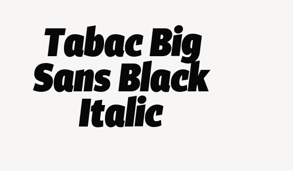 Tabac Big Sans Black Italic Font