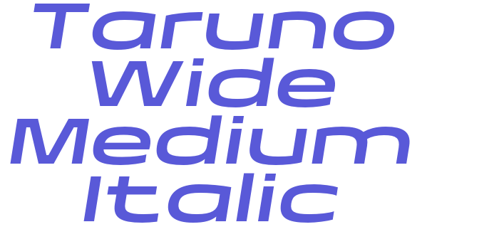 Taruno Wide Medium Italic Font Download