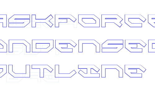 Taskforce Condensed Outline Font