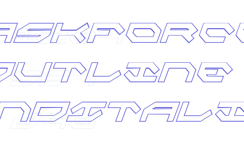 Taskforce Outline CondItalic Font