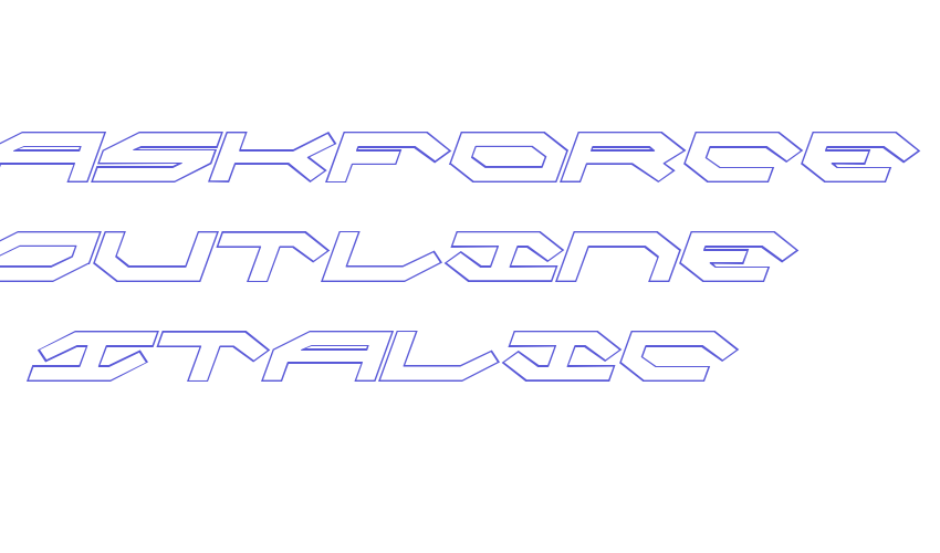 Taskforce Outline Italic Font