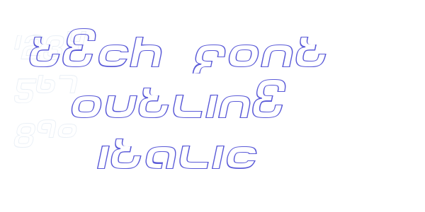 Tech Font Outline Italic font free