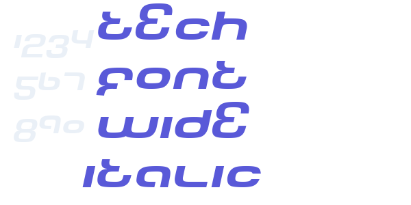 Tech Font Wide Italic font free